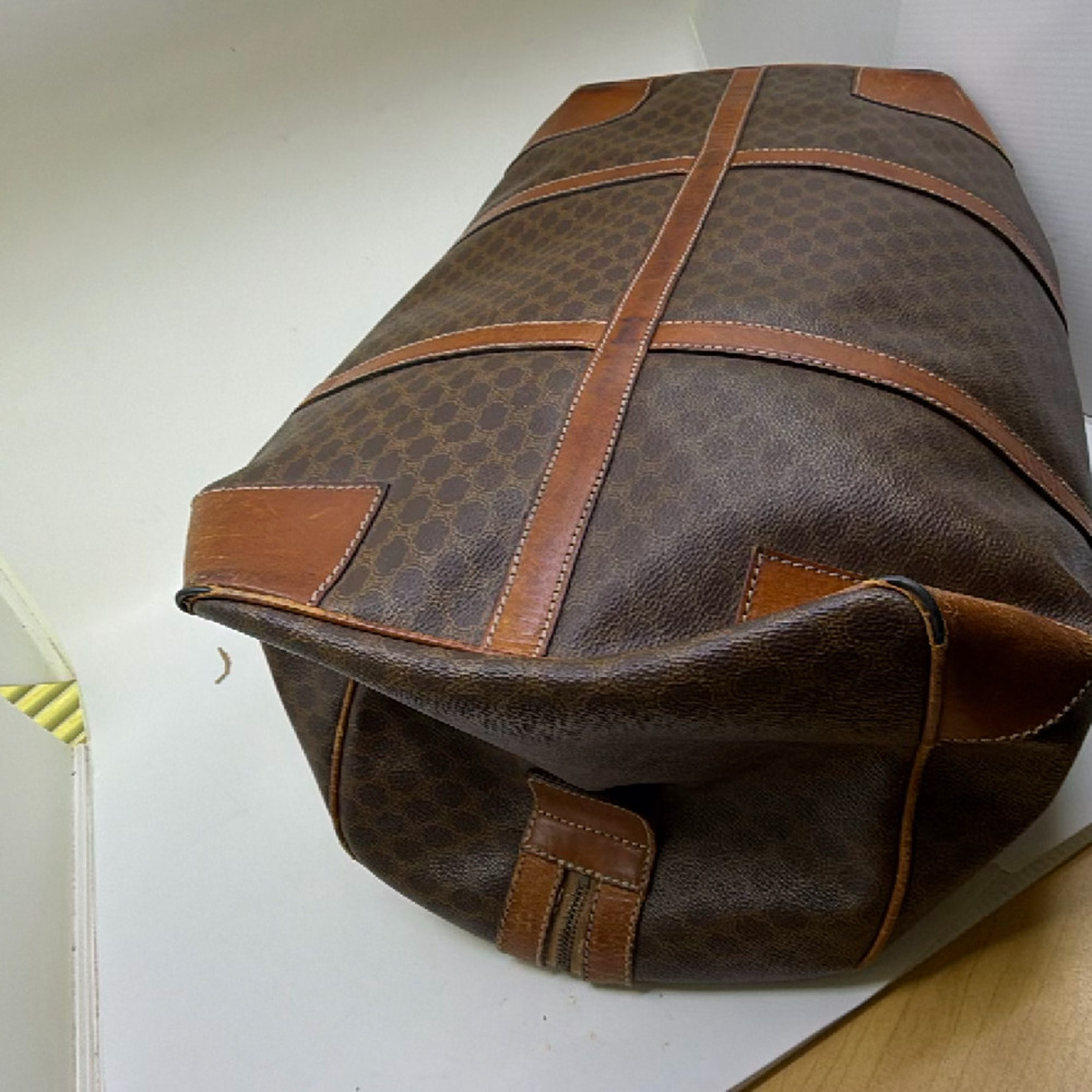 Celine Boston Bag Brown Macadam Canvas Duffle Bag - Picture 4 of 8